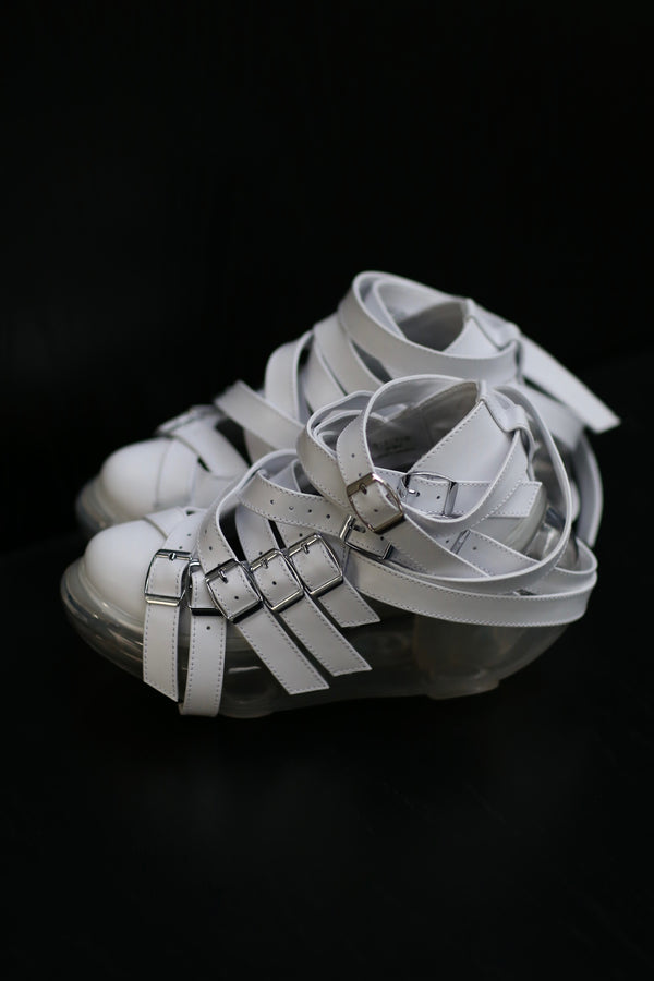 Jennyfax multi-strap platform shoes JFAW23SHOES04 white PJF5